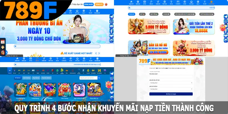 Quy trình 4 bước nhận khuyến mãi nạp tiền thành công
